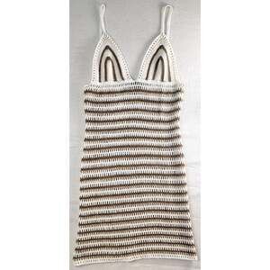 Bardot Farrah Crochet Stripe Sheer Cover Up Dress Size S